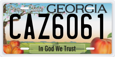 GA license plate CAZ6061