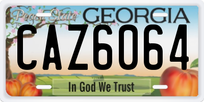 GA license plate CAZ6064