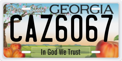 GA license plate CAZ6067