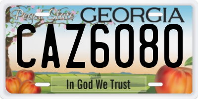 GA license plate CAZ6080