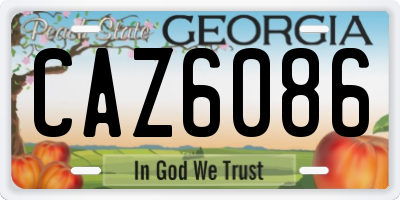 GA license plate CAZ6086