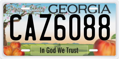 GA license plate CAZ6088