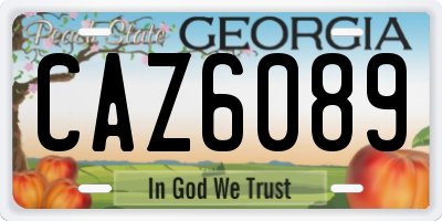 GA license plate CAZ6089