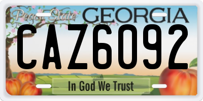 GA license plate CAZ6092