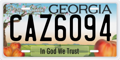 GA license plate CAZ6094