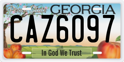 GA license plate CAZ6097