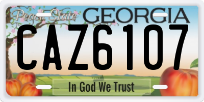GA license plate CAZ6107
