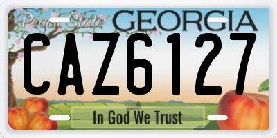 GA license plate CAZ6127