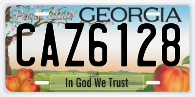 GA license plate CAZ6128