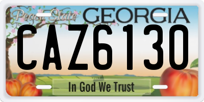 GA license plate CAZ6130
