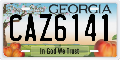GA license plate CAZ6141