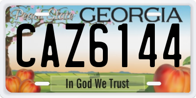 GA license plate CAZ6144