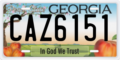 GA license plate CAZ6151