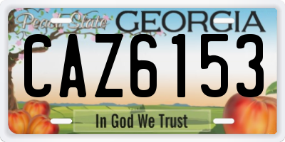 GA license plate CAZ6153