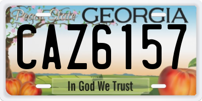 GA license plate CAZ6157
