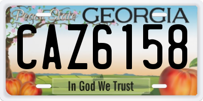 GA license plate CAZ6158
