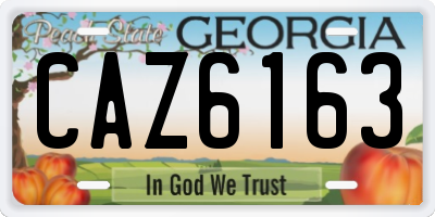 GA license plate CAZ6163
