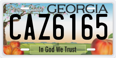 GA license plate CAZ6165