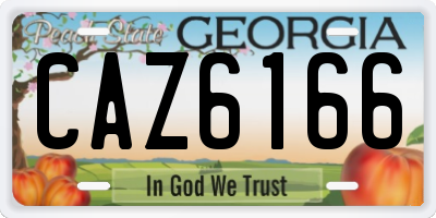 GA license plate CAZ6166