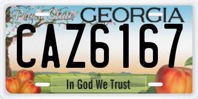 GA license plate CAZ6167