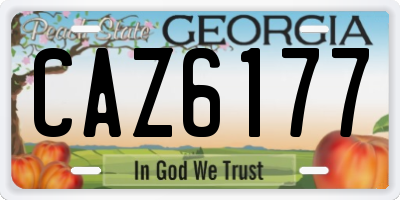 GA license plate CAZ6177