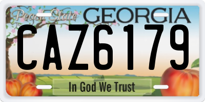 GA license plate CAZ6179