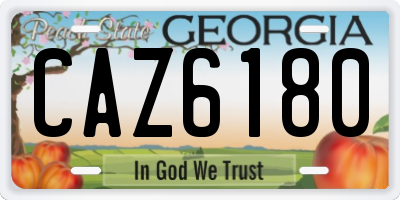 GA license plate CAZ6180