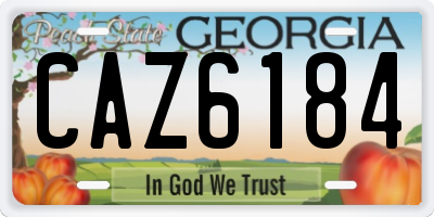 GA license plate CAZ6184