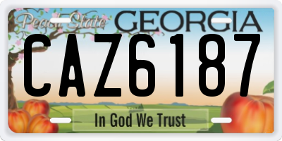 GA license plate CAZ6187