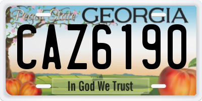 GA license plate CAZ6190
