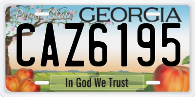 GA license plate CAZ6195