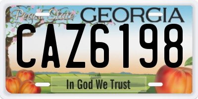 GA license plate CAZ6198