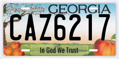 GA license plate CAZ6217