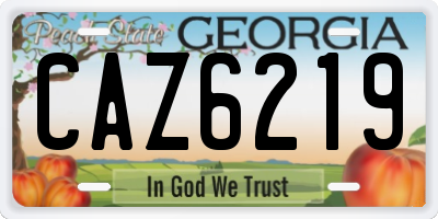GA license plate CAZ6219