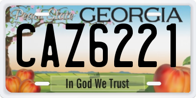 GA license plate CAZ6221