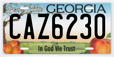 GA license plate CAZ6230