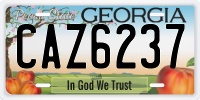 GA license plate CAZ6237