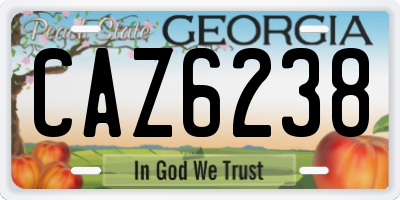 GA license plate CAZ6238