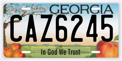 GA license plate CAZ6245