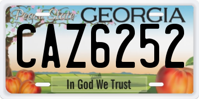 GA license plate CAZ6252