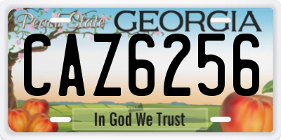 GA license plate CAZ6256