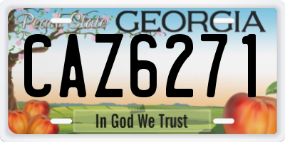 GA license plate CAZ6271