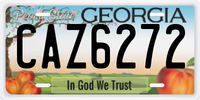 GA license plate CAZ6272