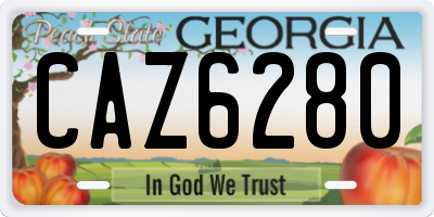 GA license plate CAZ6280