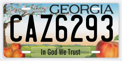 GA license plate CAZ6293