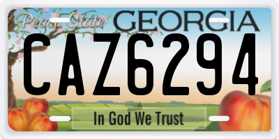 GA license plate CAZ6294