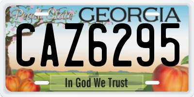 GA license plate CAZ6295