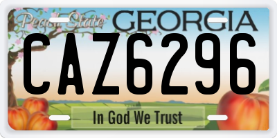 GA license plate CAZ6296