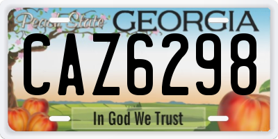 GA license plate CAZ6298