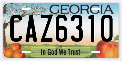 GA license plate CAZ6310